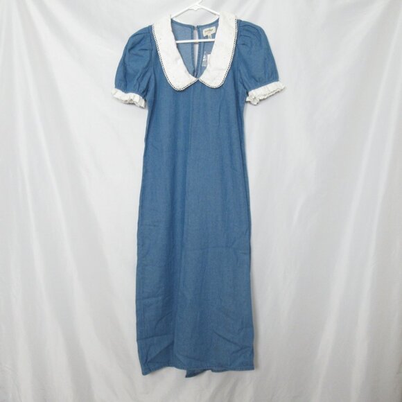 NWT Anthropologie Porridge Short-Sleeve Collared Slim Midi Dress XXS Small Flaw - Picture 4 of 14